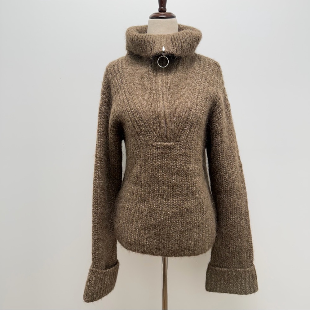 H&M Chunky Knit Brown Sweater Size X-Small - Picture 2 of 10